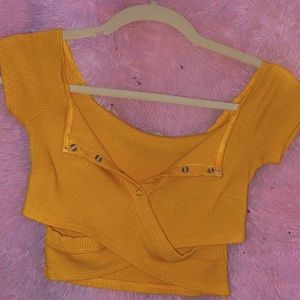 Yellow Criss Cross Croptop